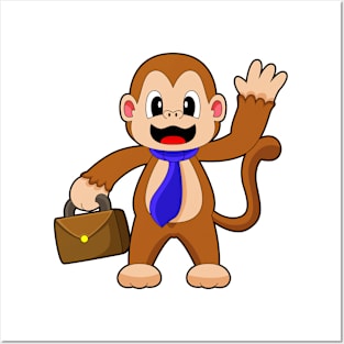 Monkey Businessman Briefcase Posters and Art